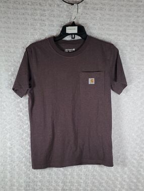 Carhartt Women's Short-Sleeve Pocket Tee in Brown Size S